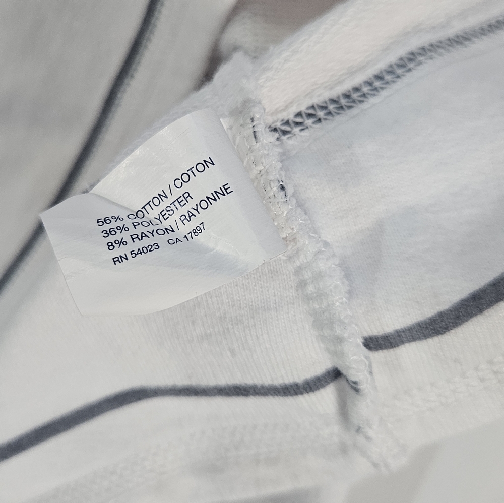 Gap Sweatshirt Womens Small White Grey Stripe Casual‎ Fall Capule Wardrobe Top - Picture 4 of 7